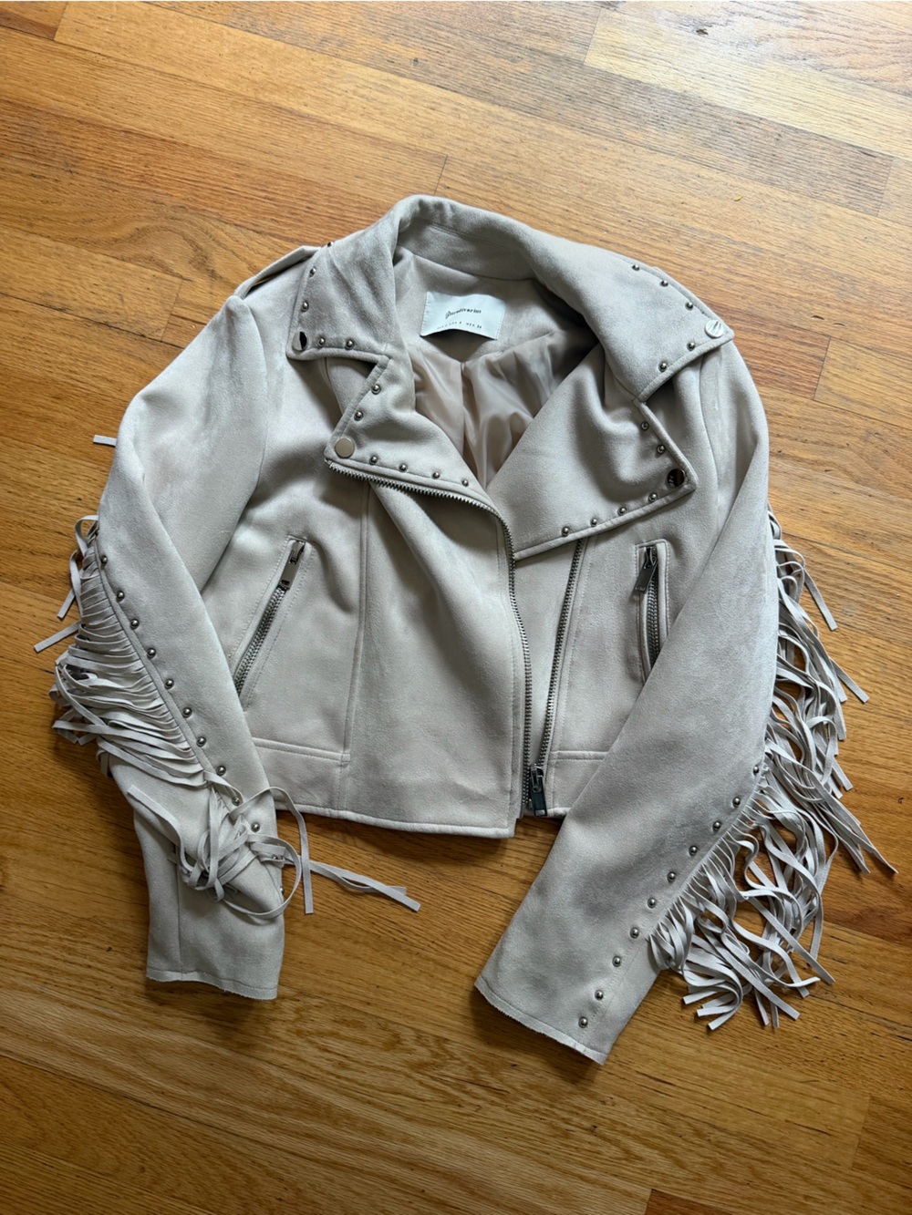 stradivarius fringe jacket